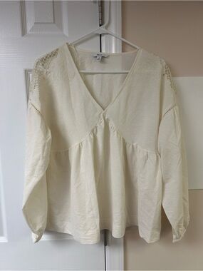 Next Blouse Crochet Shoulders V Neck